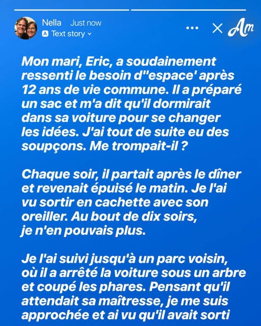 Pendant 10 jours, mon mari a prétendu dormir dans sa voiture – je pensais qu’il me trompait, mais la réalité était encore plus folle