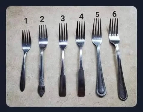 🍴Il n’y a qu’une seule bonne réponse, n’est-ce pas ? Quelle fourchette choisiriez-vous : 1, 2, 3 ou 4 ?