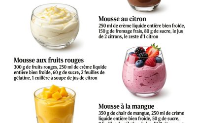 🍫 5 mousses légères pour finir le repas tout en douceur Laquelle apporterait la touche de fraîcheur qu’il faut à votre dessert, parce qu’elles sont toutes légères, aériennes et pleines de saveurs ?