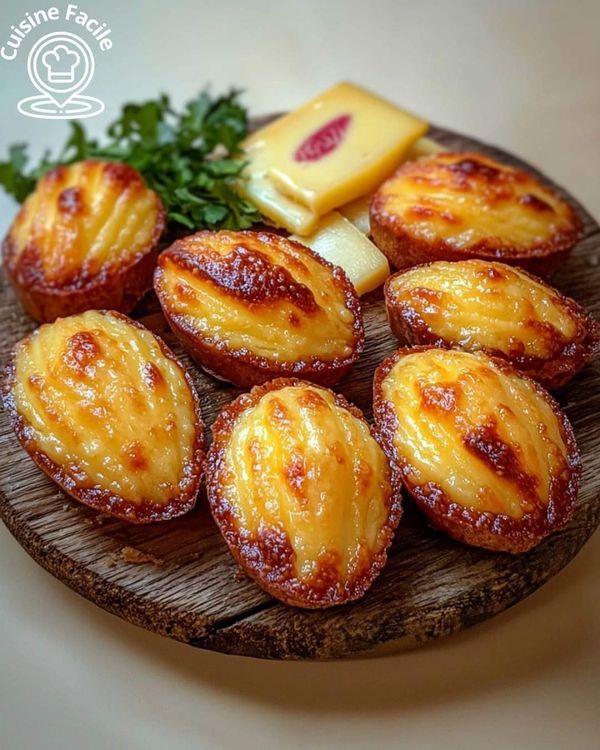 Madeleines Fondantes au Reblochon et Bacon