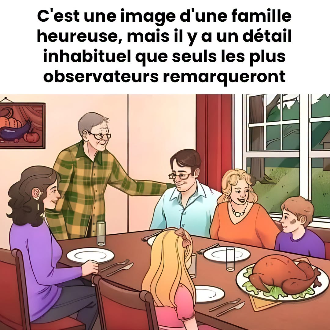 Ce détail discret sur cette photo de dîner familial met votre sens de l’observation à l’épreuve — le trouverez-vous en 15 secondes ?