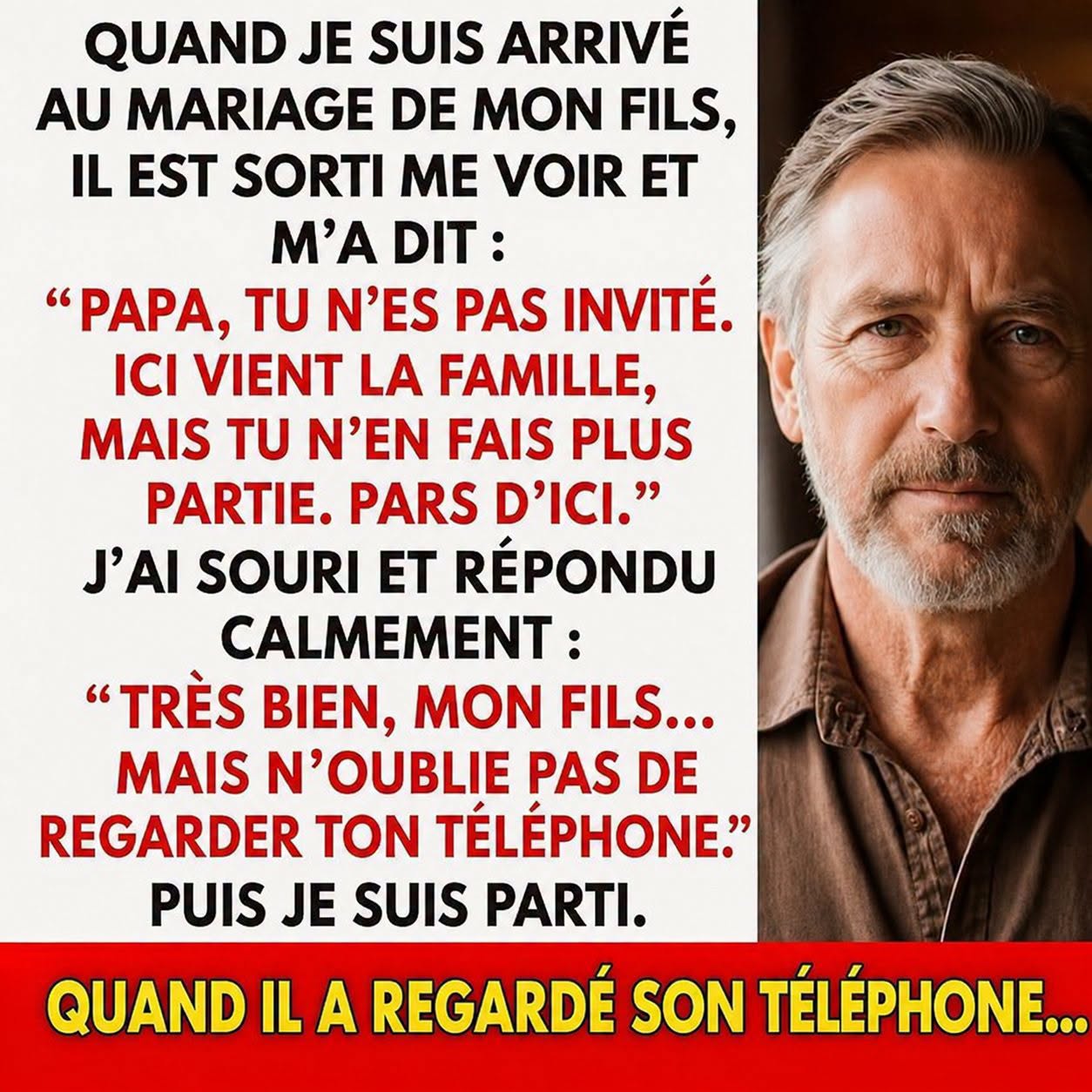 Son fils l’a exclu de son mariage : sa réponse discrète a tout changé