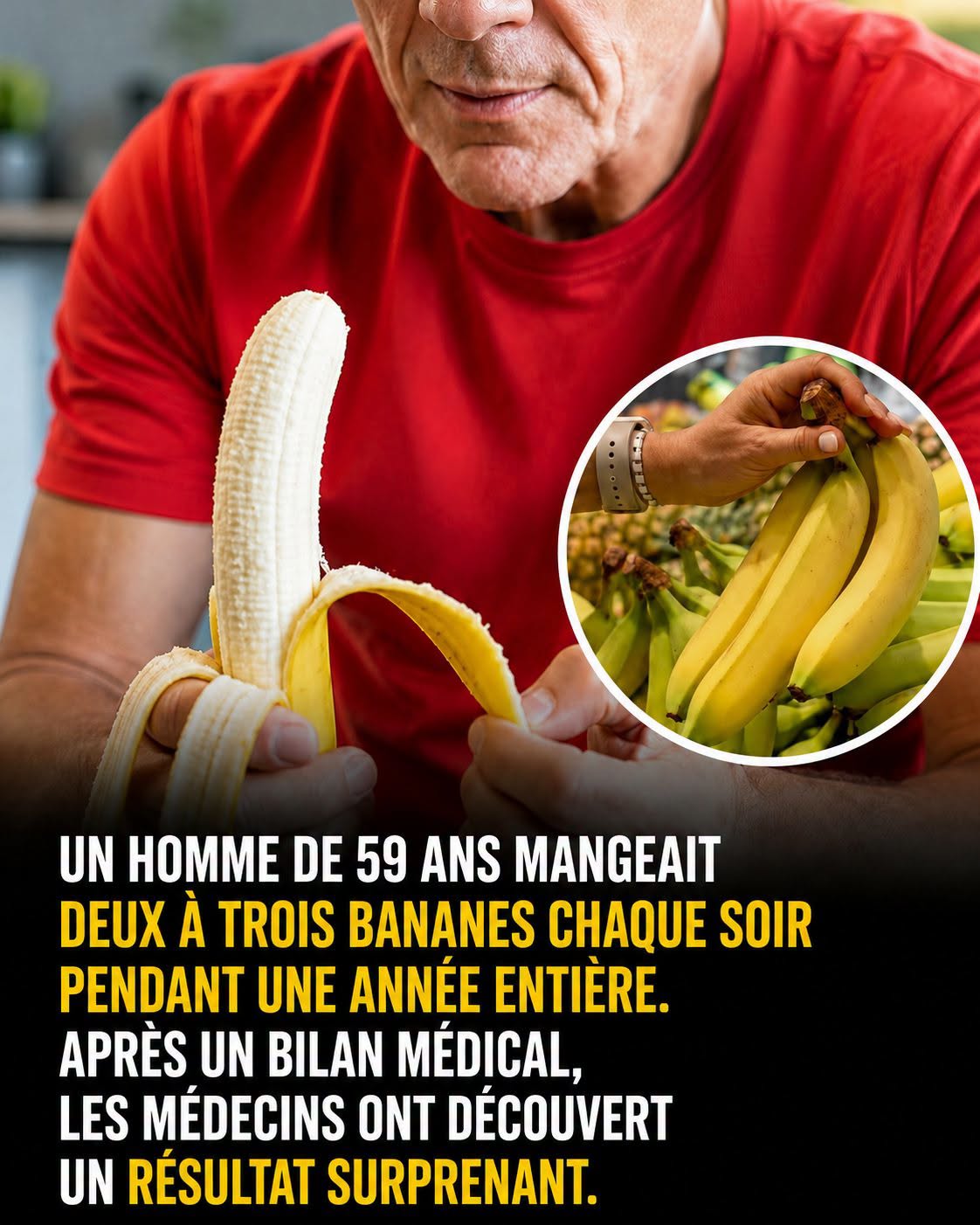 Il mange 2 à 3 bananes chaque soir pendant un an : voici ce qui s’est passé dans son corps