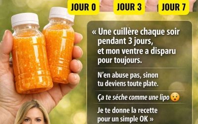 Une cuillère chaque soir pendant 3 jours et mon ventre a disparu pour de bon. N’en abusez pas car vous allez devenir toute plate ! Ça vous affine comme une lipo. Je vous donne la recette en échange d’un simple ‘OK’ !