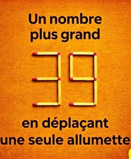 Énigme des allumettes : Trouver un nombre plus grand que 39