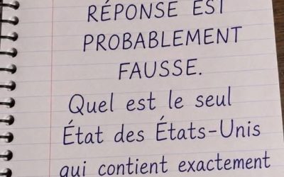 Les petits pièges de culture générale et énigmes linguistiques font partie des contenus qui génèrent le plus d’interactions sur les réseaux sociaux. Une image d’un cahier avec un texte manuscrit intrigue actuellement les internautes : « Votre première réponse est probablement fausse. Quel est le seul État des États-Unis qui contient exactement quatre lettres ? »