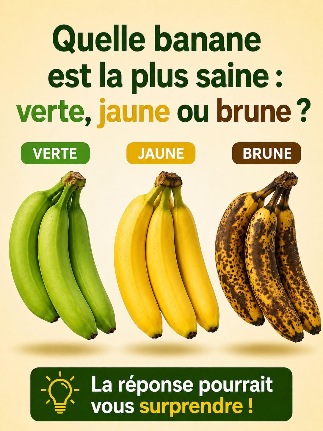 Banane verte, jaune ou brune : laquelle est vraiment la plus saine pour vous ?