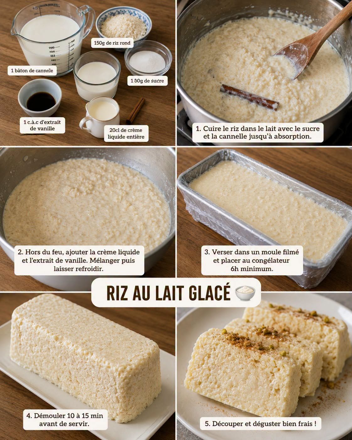 Le riz au lait c’est vraiment trop bon ! Mais est-ce que vous avez déjà essayé le riz au lait glacé à la vanille & cannelle