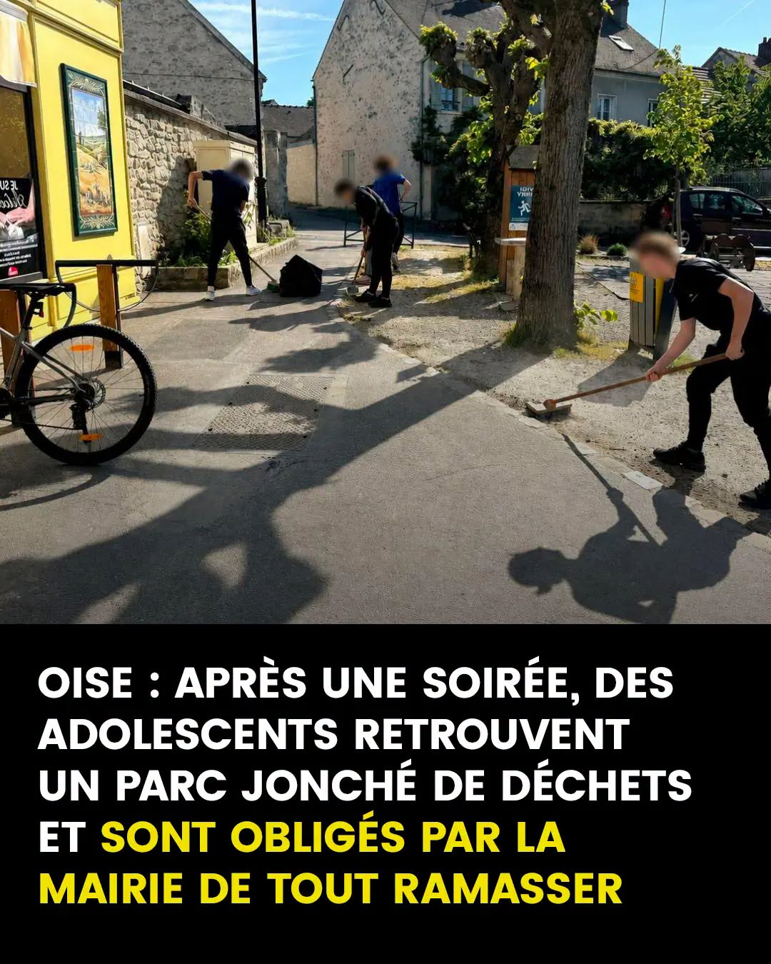 Après une soirée, des adolescents retrouvent un parc jonché de déchets et sont obligés par la mairie de tout ramasser