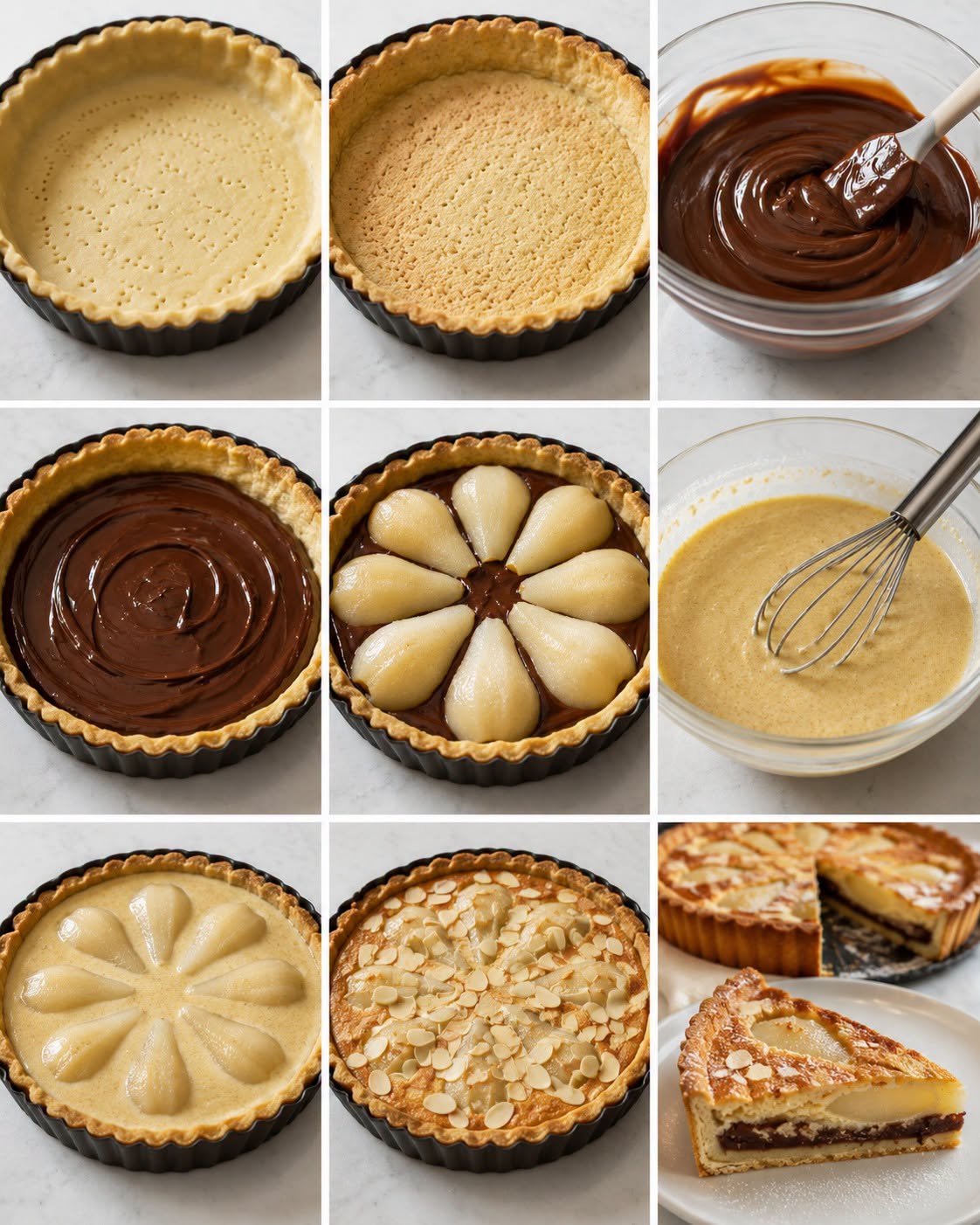 Tarte Aux Poires Sur Lit De Chocolat : une tarte fondante et ultra gourmande