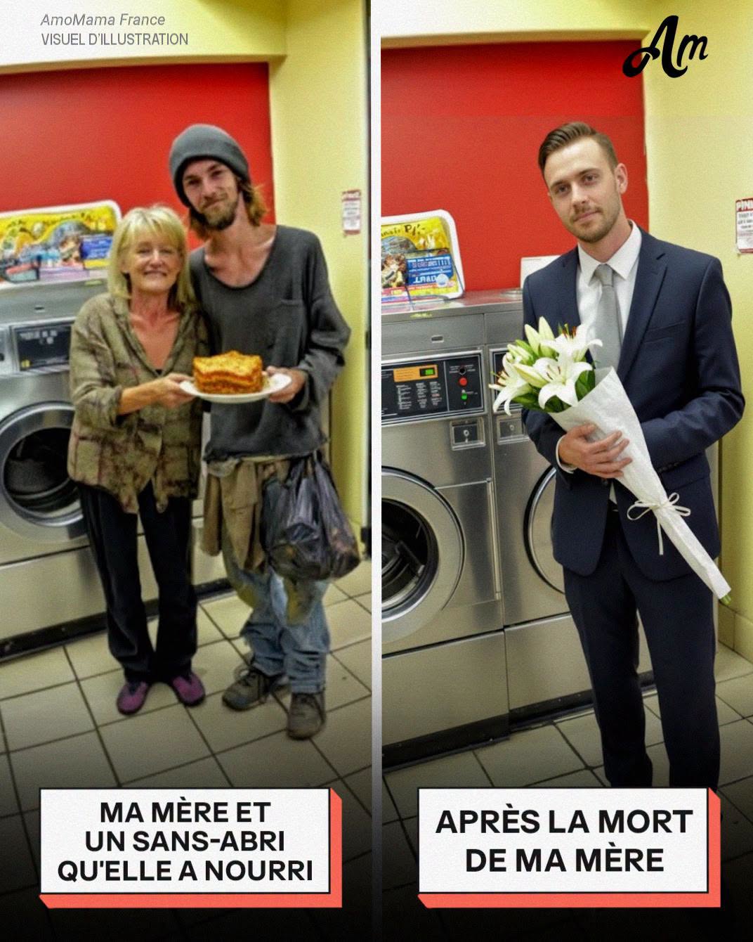 Chaque Noël, ma mère donnait à manger à un sans-abri dans notre laverie locale, mais cette année, le voir a tout changé