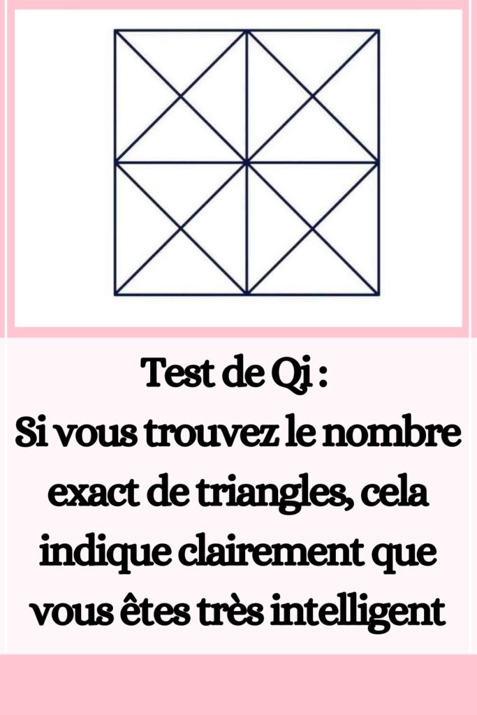 Test de Qi : Si vous trouvez le nombre exact de triangles, cela indique clairement que vous êtes très intelligent