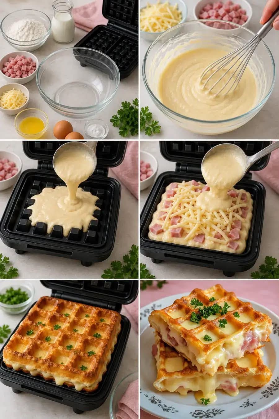 Gaufres Salées au Jambon