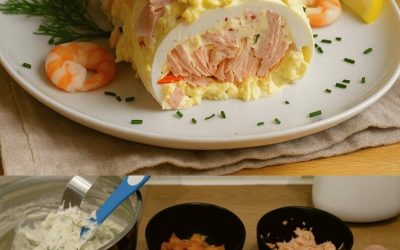 La bûche salée au crabe et saumon fumé est une entrée raffinée et originale 😍 Avec sa texture fondante, ses saveurs marines délicates et sa touche citronnée fraîche, elle apporte une vraie touche chic à vos repas ✨  Parfaite pour les fêtes, un buffet ou un apéritif d’exception !