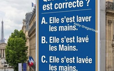 🧠 Défi de français : quelle phrase est correcte ? A. Elle s’est laver les mains. B. Elle s’est lavé les mains. C. Elle s’est lavée les mains.