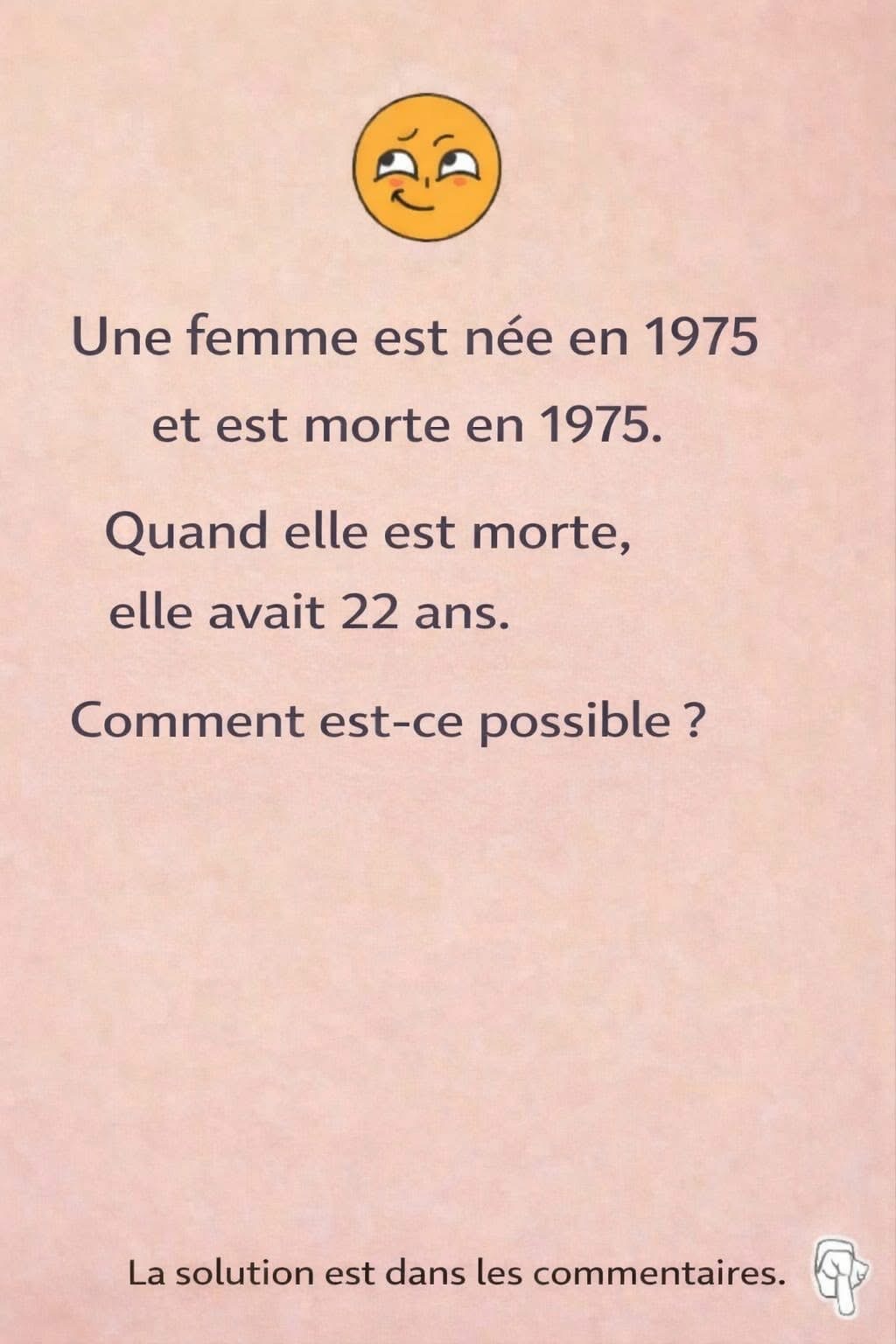 Énigme : Cette femme est née en 1975.