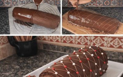 Bûche roulée au chocolat et praliné – Recette professionnelle