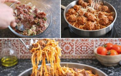 Gratin de Linguine aux Boulettes de Viande – Recette Premium Familiale et Gourmande