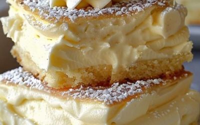 Carrés à la crème pâtissière à la vanille – Un délice dessert intemporel