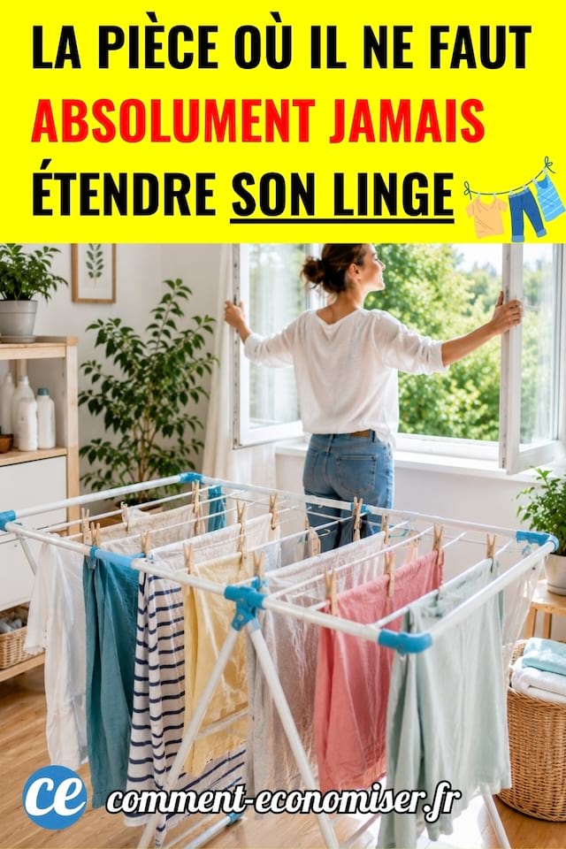 Faire sécher son linge à l’intérieur : la pièce où il ne faut absolument jamais l’étendre