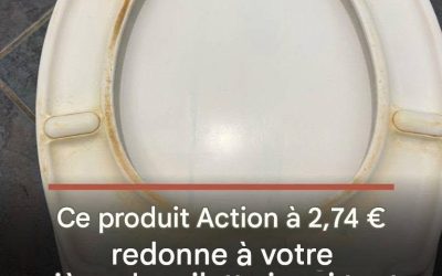 Ce produit Action à 2,74 € redonne à votre siège de toilette jauni tout son éclat en un rien de temps.