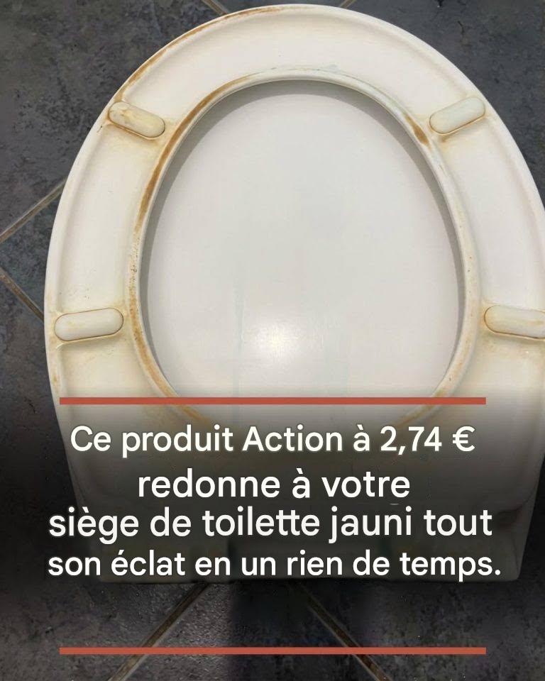 Ce produit Action à 2,74 € redonne à votre siège de toilette jauni tout son éclat en un rien de temps.