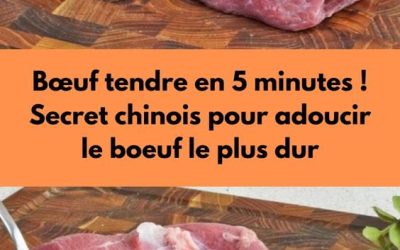 Bœuf tendre en 5 minutes ! Secret chinois pour adoucir le boeuf le plus dur