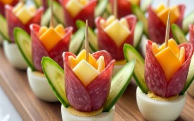 Tulipes apéritives charcuterie & fromage