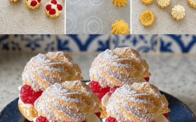 Choux Craquelin aux Framboises & Crème Diplomate : Recette Pâtissier