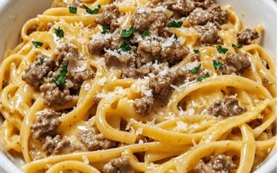 Linguines Crémeuses au Bœuf Haché et Parmesan : Prêtes en 30 Min