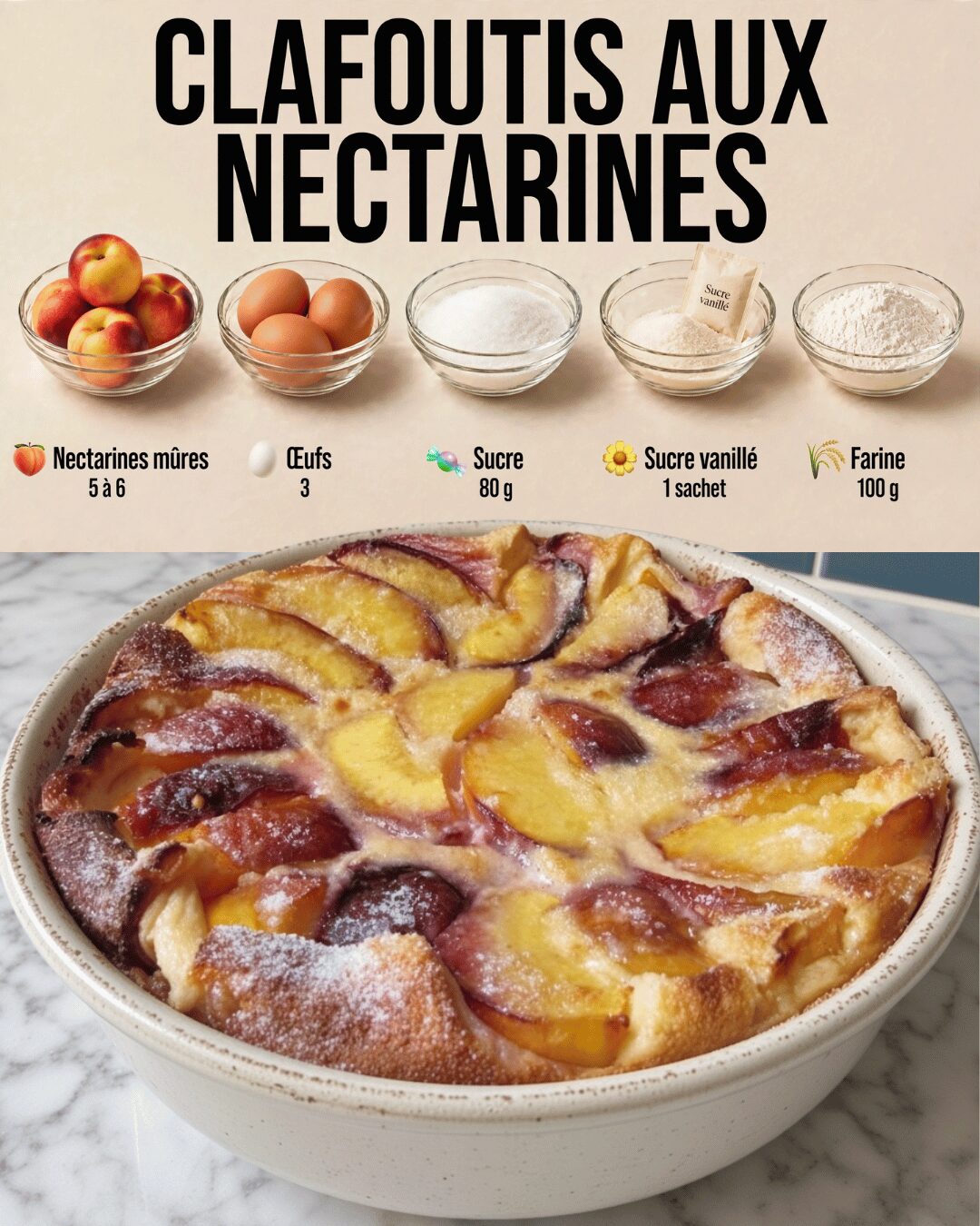 Clafoutis aux Nectarines — Fondant, Vanillé & Ultra Gourmand !