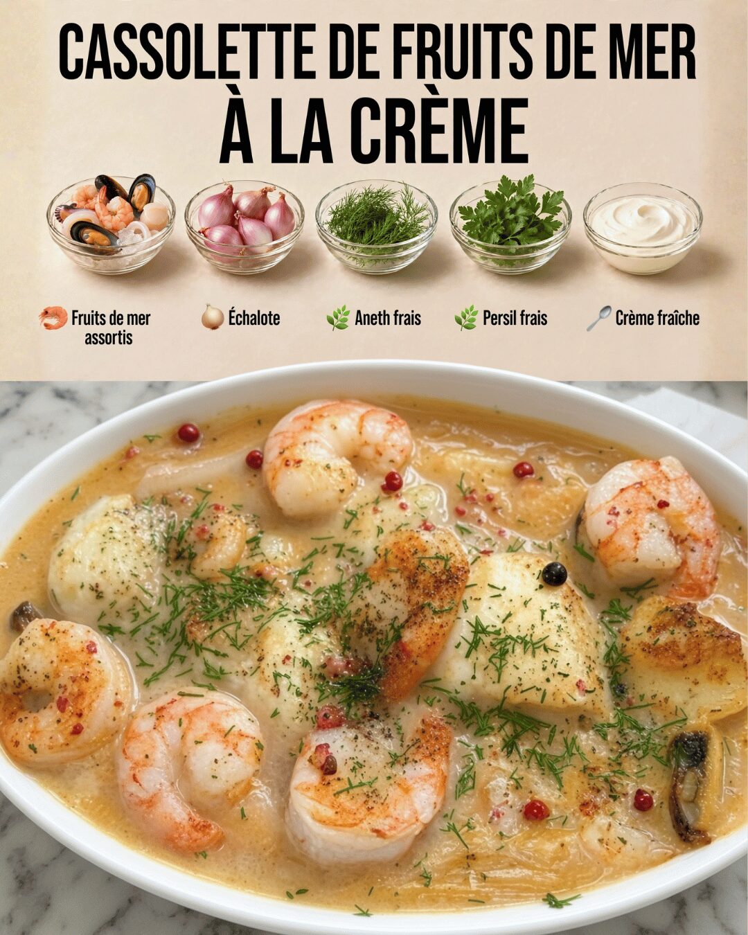 Cassolette de Fruits de Mer à la Crème — Crémeuse, Gratinée & Ultra Gourmande !