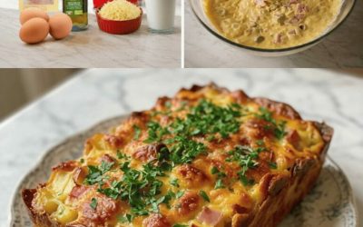 Cake Rustique au Jambon, Emmental et Olives Vertes