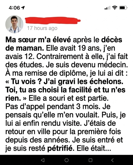 J’ai qualifié ma sœur de « bonne à rien » alors qu’elle avait sacrifié sa vie pour moi — la vérité m’a anéantie