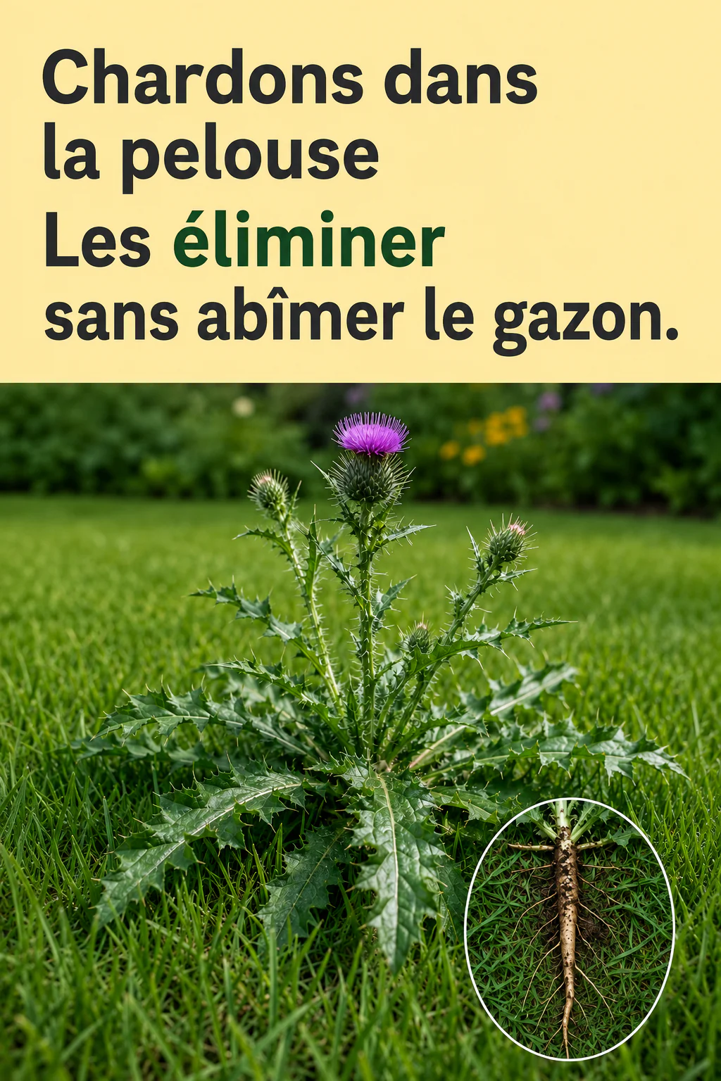 Des chardons apparaissent dans votre pelouse ? Voici comment intervenir