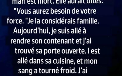 Ma voisine m’apportait de la soupe tous les vendredis, et puis un jour, je suis entrée chez elle et j’ai découvert pourquoi.